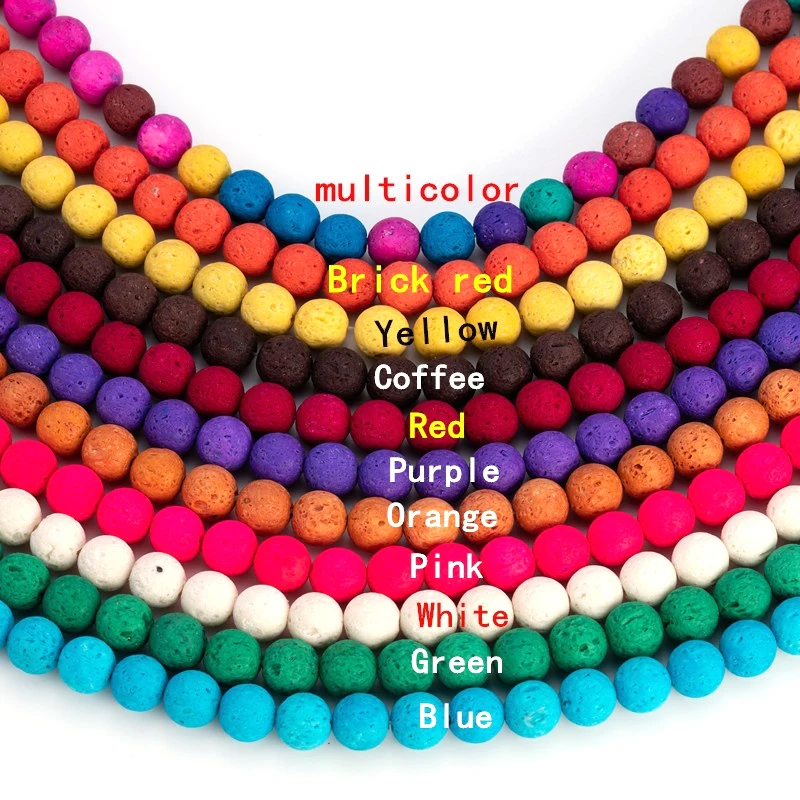 Черные бусины из вулканической лавы для изготовления ювелирных украшений 4 14 мм