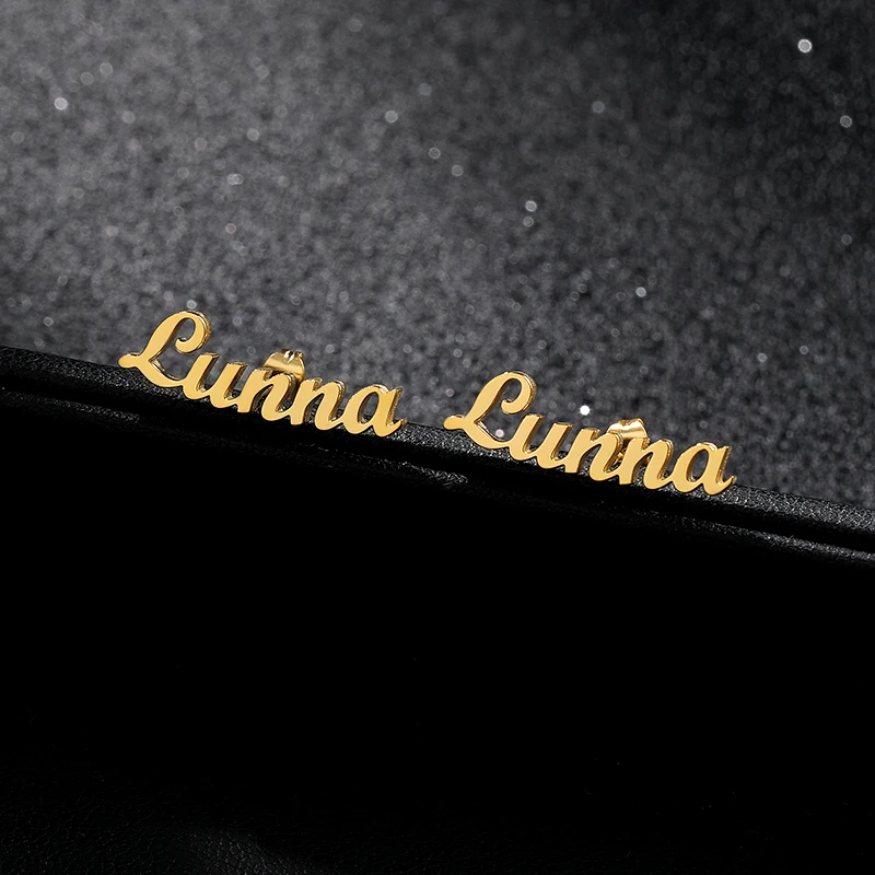 Инициальные ювелирные изделия индивидуальное имя серьги из нержавеющей стали