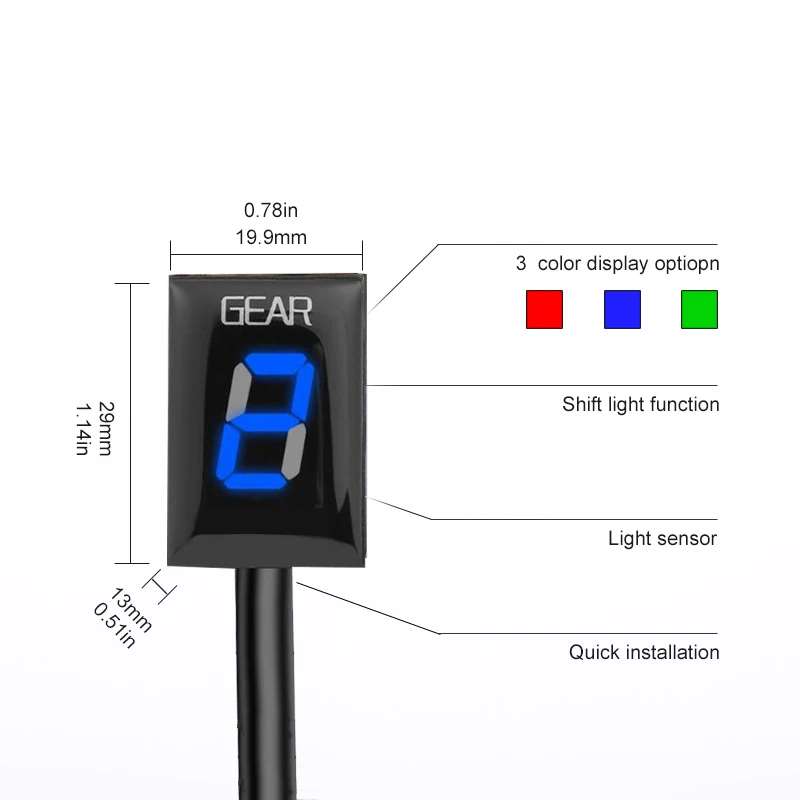 Мотоцикл 1 6 уровень светодиодный индикатор скорости передач ECU разъем Индикатор
