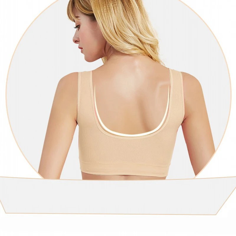 Двухслойный спортивный бюстгальтер большого размера тонкий Не оставляющий
