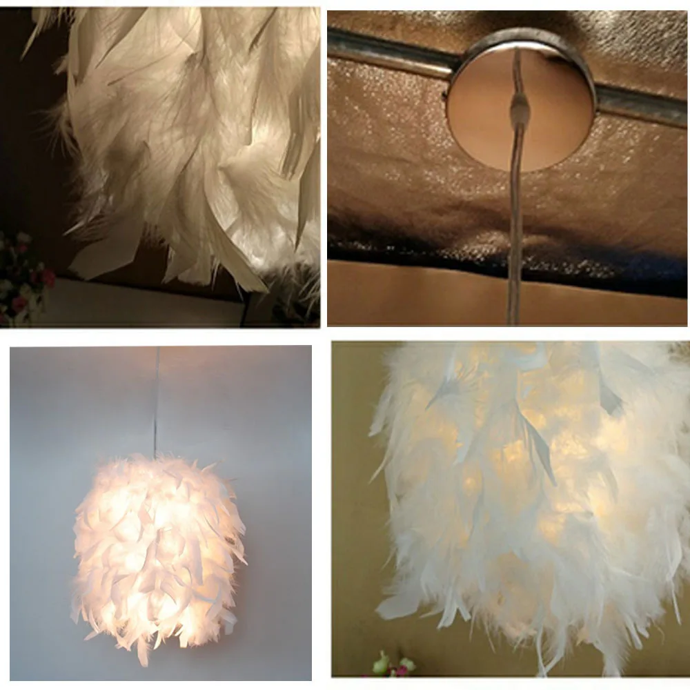 Подвесной светильник с перьями лампа для теплой спальни романтическое сказочное