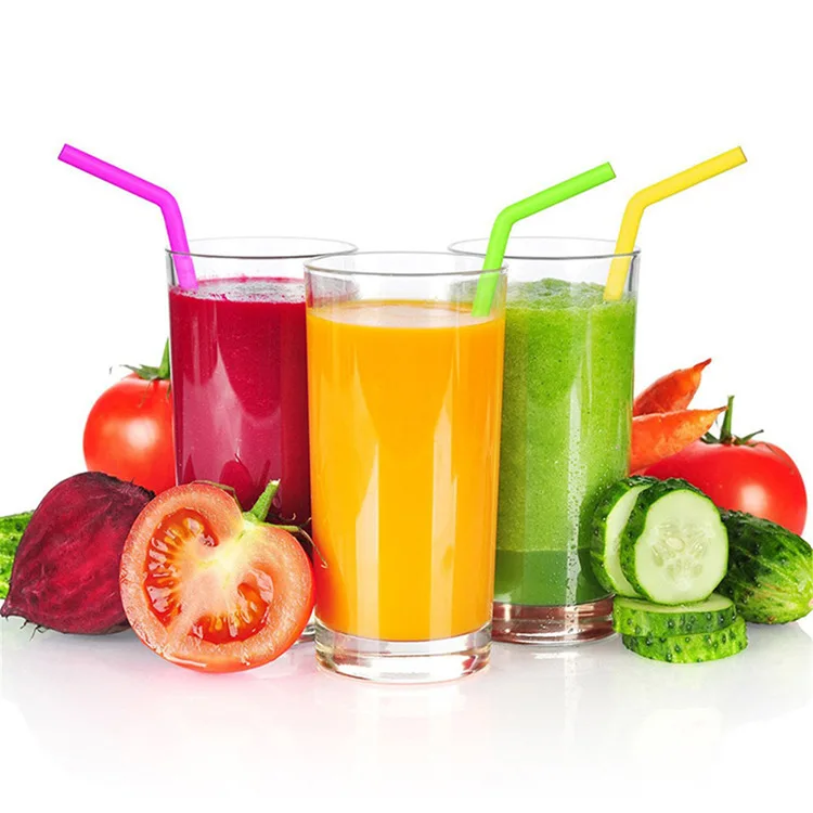 Многоразовая силиконовая соломинка с изгибом | Дом и сад