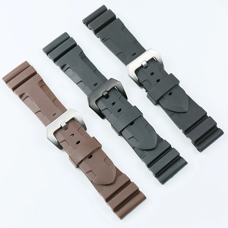 Watch accessories pin buckle for Panerai lightning natural rubber silicone men's and women's sports strap with PAM351 111  26mm
