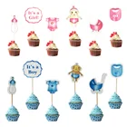 1220 шт. декоративные топперы для капкейков для мальчиков и девочек детский душ это для мальчиков и девочек розовые голубые медиаторы для тортов товары для вечеринки в честь будущего ребенка