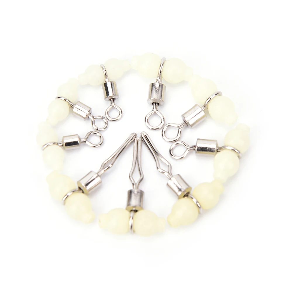 

30PCS Luminous Fishing Rolling Swivels Sea Fishing Accessories Tackle Connector Rolling Swivels