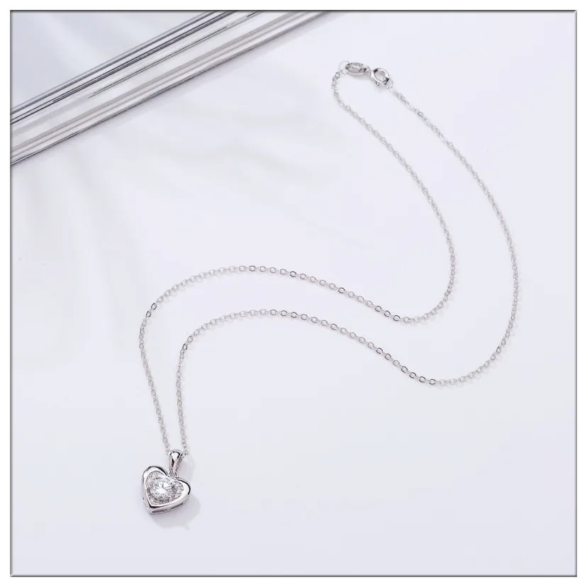 Ожерелье женское из серебра 925 пробы с кулоном в форме сердца | Украшения и
