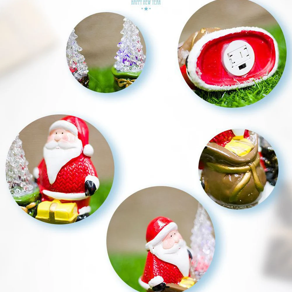 Santa Claus Ornament Lamp Props Bar Ceramics Creative Christmas Light Celebration Window Display | Дом и сад