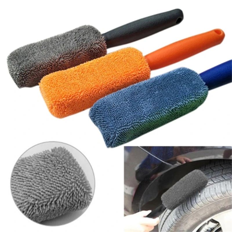 

1pc Car SUV Microfiber Wheel Tire Rim Brush High Quality Car Wash Washing Cleaner Plastic Handle for Car Wash Accessories