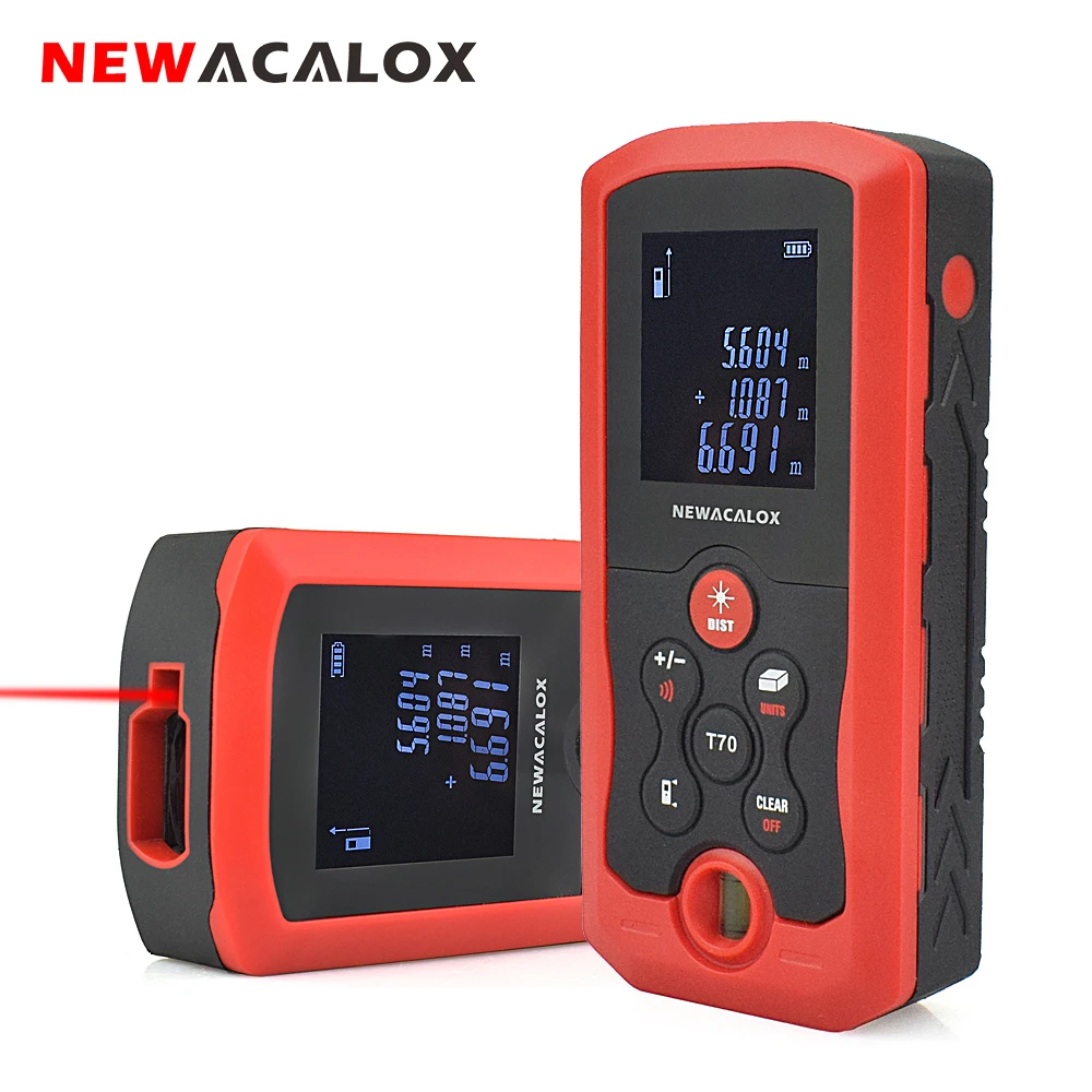 NEWACALOX IP54 лазерный дальномер 40 м 70 100 Мини Лазерная дальномерная лента электронный