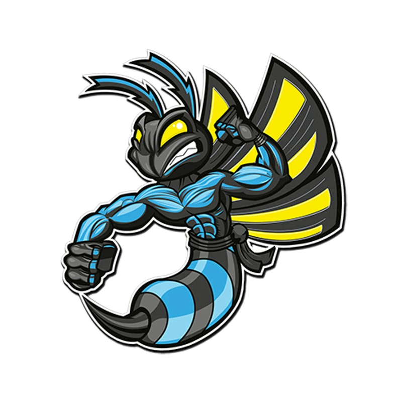 

Hot Reflective Car Stickers Terror Blue Hornet Wasp Decals for Motorcycle Car A4 Car Decorative KK Apply To Car Window window