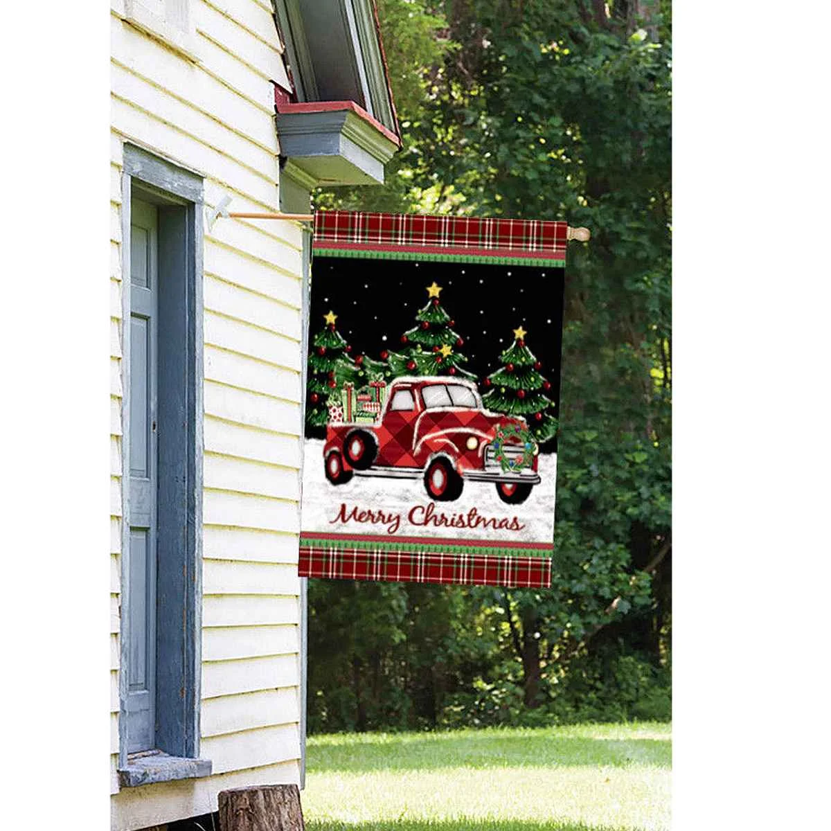 

12X18/28x40 Inches Morigins Merry Christmas Garden Flag Funny Christmas Elements Drawn Double Sided Seasonal Winter Garden Flag