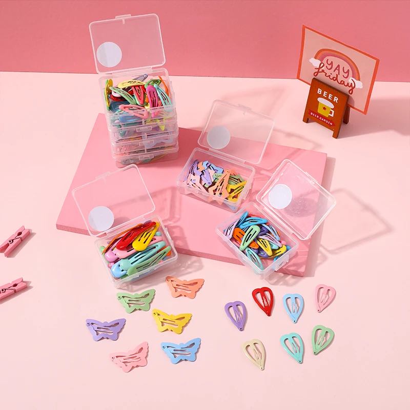 

1 Set Children Cute Colors Geometry Dot Star Butterfly Ornament Hair Clips Baby Girls Lovely Sweet Hairpins Kid Hair Accessories