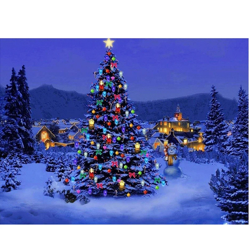 

5D DIY Full Square Round Resin Diamond Painting New Arrival Christmas Tree Cross Stitch Embroidery Mosaic Home Decoration