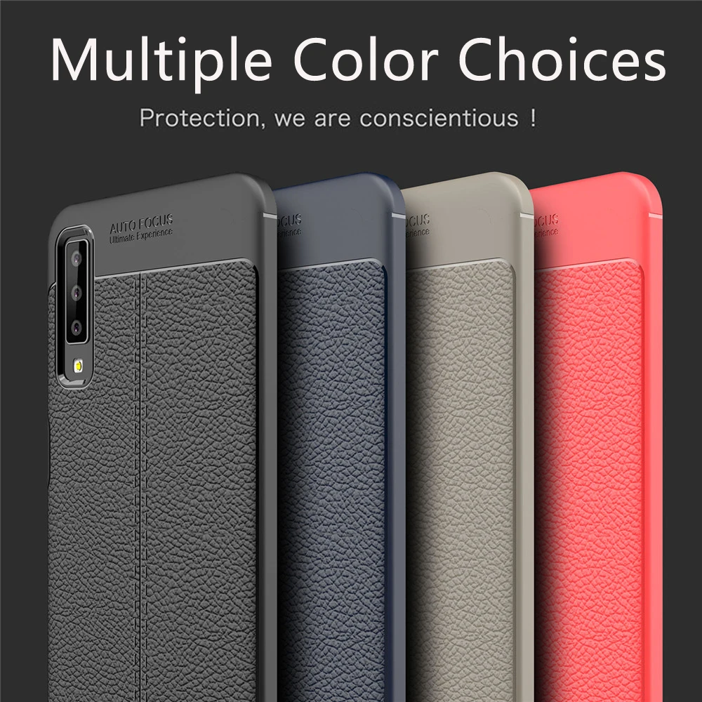 

KDTONG Phone Case For Samsung Galaxy A9 A7 2018 A750 A9S Case Luxury Vintage Leather Soft Silicone TPU Anti-fall Cover Capa