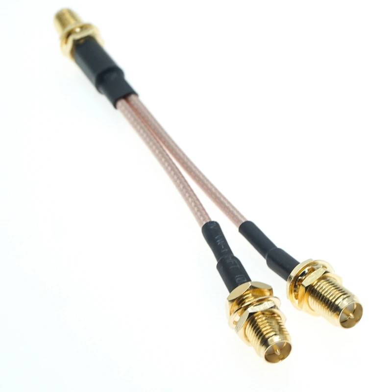 

RP SMA Female to Y Type 2x RPSMA Female Splitter Combiner Pigtail Cable RG316