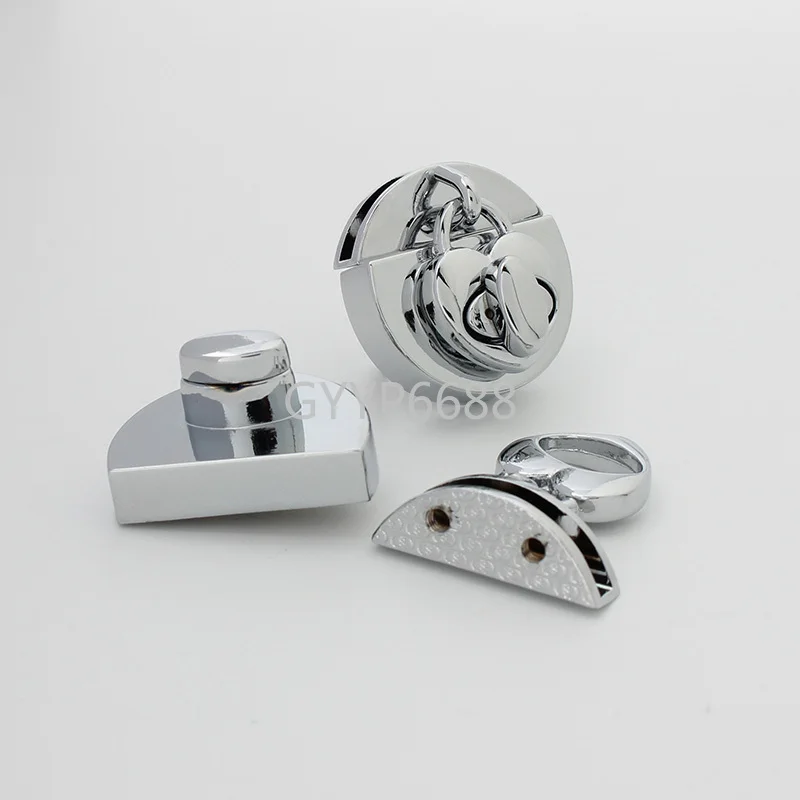 1-5 sets 29mm shiny chrome color heart shaped twist lock for briefcase turn metal woman purse accessories |