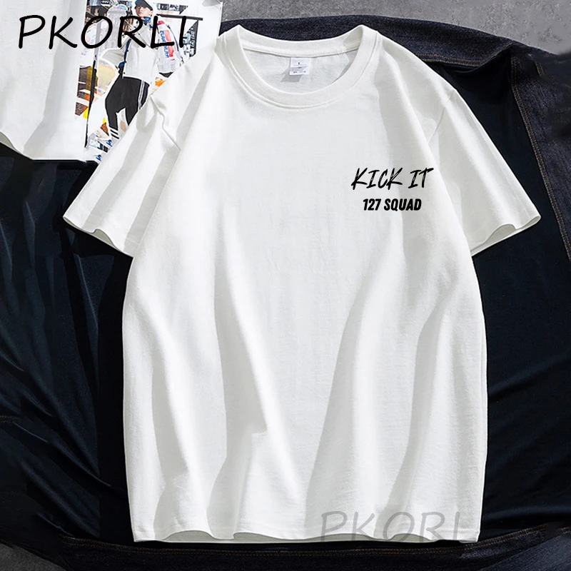 Женская хлопковая Футболка NCT 127 с коротким рукавом корейская мода уличная одежда