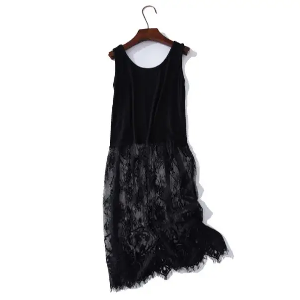 Новое модное черно-белое кружевное платье с вышивкой размера плюс женская