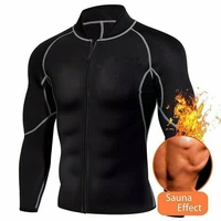 bodyshaper long sleeve coat men fashion gym neoprene sauna tank top waist trainer body shaper slimming suit zipper vest durable