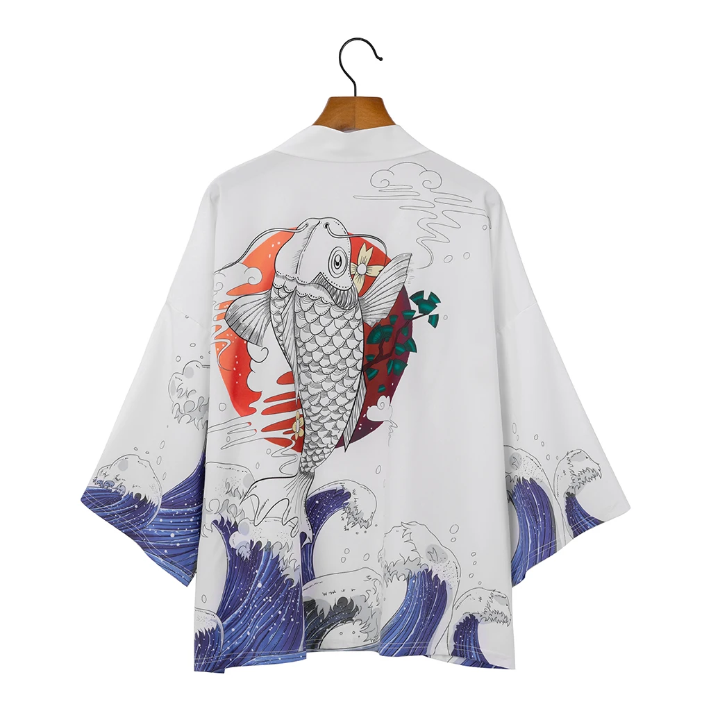 

Japanese Kimonos Haori 2020 Streetwear Fashion Kimono Cardigan Men Shirt Karate Samurai Costume Mens Top Haori Yukata
