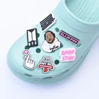 Подвеска для обуви, черный Livng 2021, медсестра, герой, крокса, подвеска для взрослых, украшение для обуви JIBZ