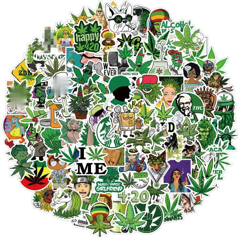 Забавные наклейки TD ZW в виде листьев марихуаны граффити для гитары игрушки