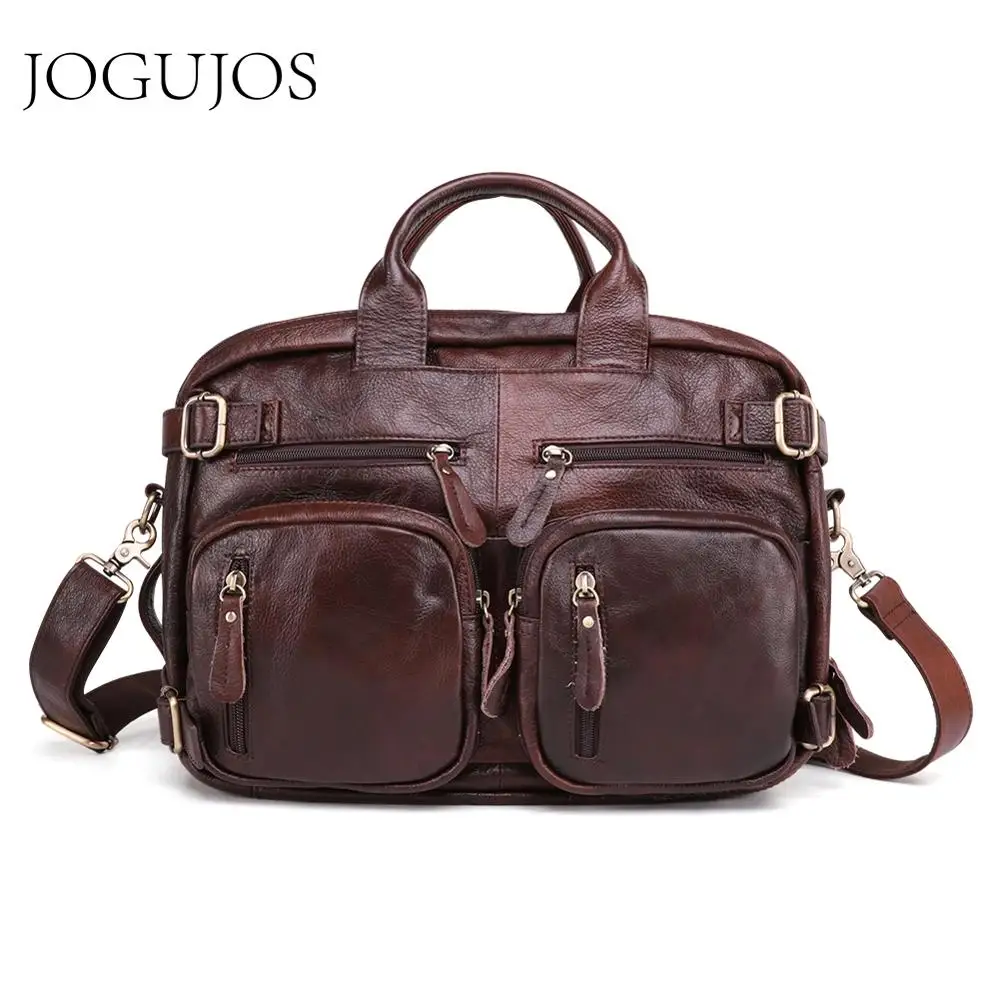 Новый дизайнерский мужской портфель JOGUJOS из натуральной кожи деловые сумки через