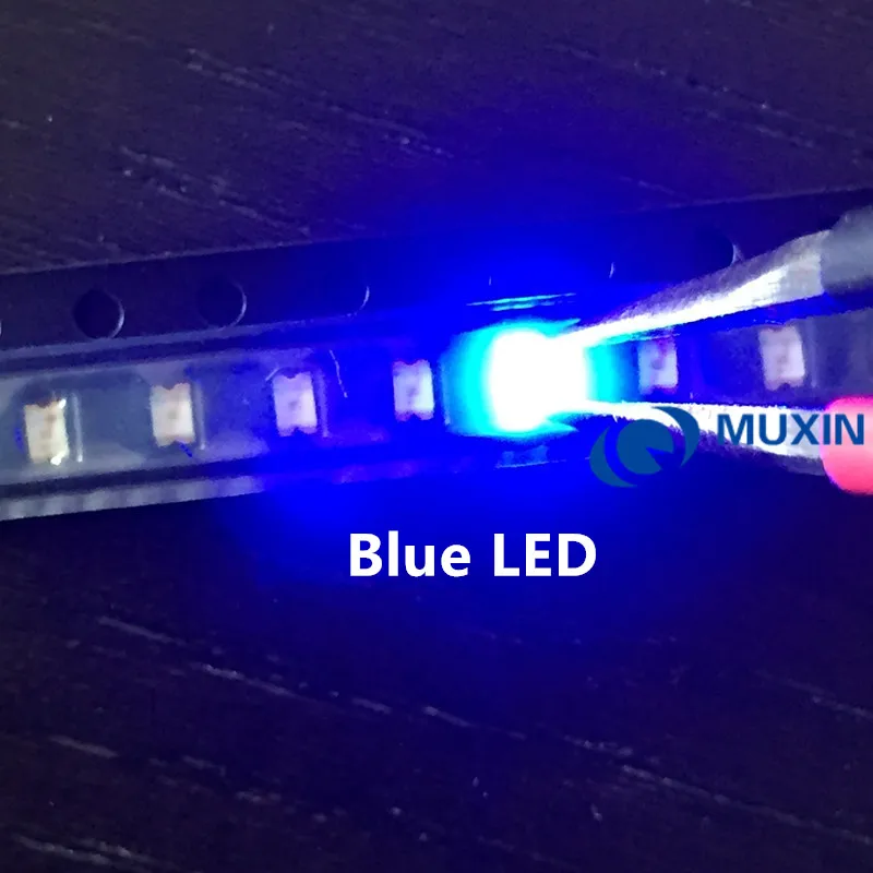 100 шт. SMD 0402 0603 0805 2835 3528 1206 5050 5730 3014 Diodo синий светоизлучающий диод супер яркий
