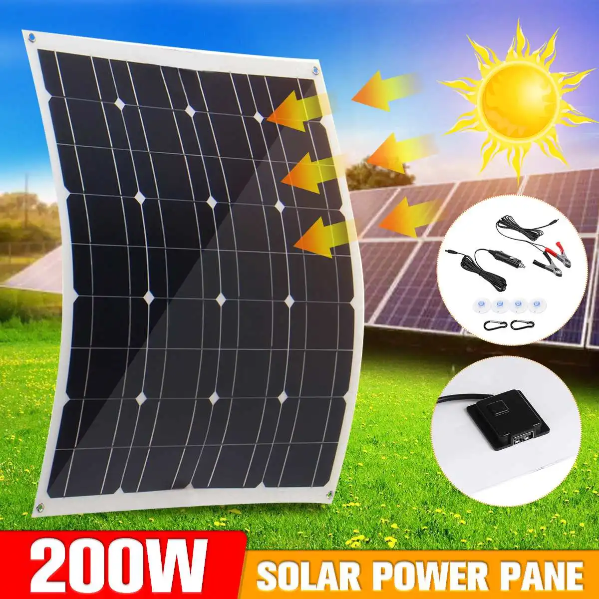 200 Вт панели солнечных батарей USB DC с 10/20/30 А контроллер гибкие солнечные элементы