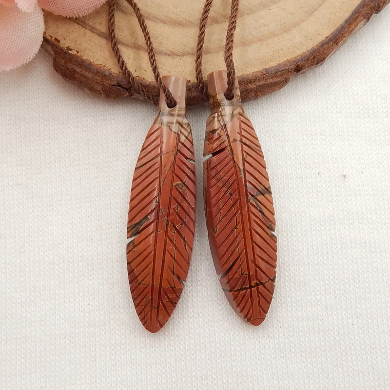 

New Arrival Multi-Color Picasso Jasper Carved Cylindrical Drilled vertically Earring Beads 36x9x4mm4.9g