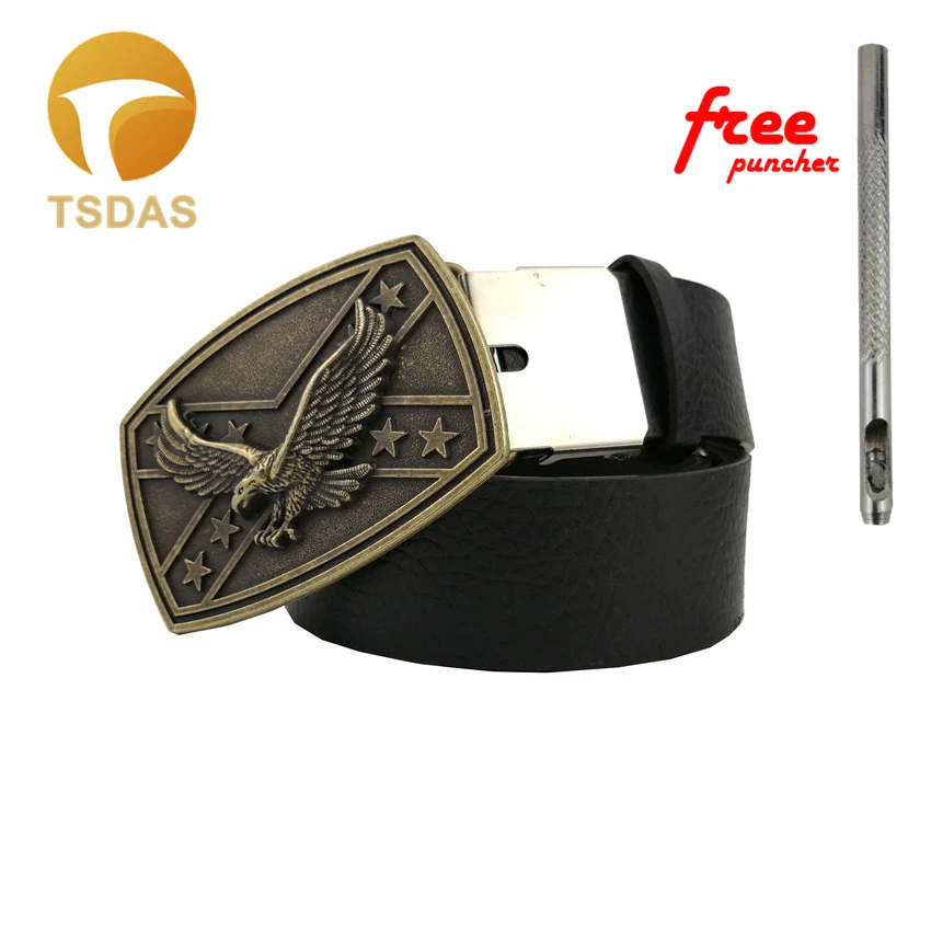 Прямоугольная бронзовая пряжка для ремня с летающим орлом в западном стиле