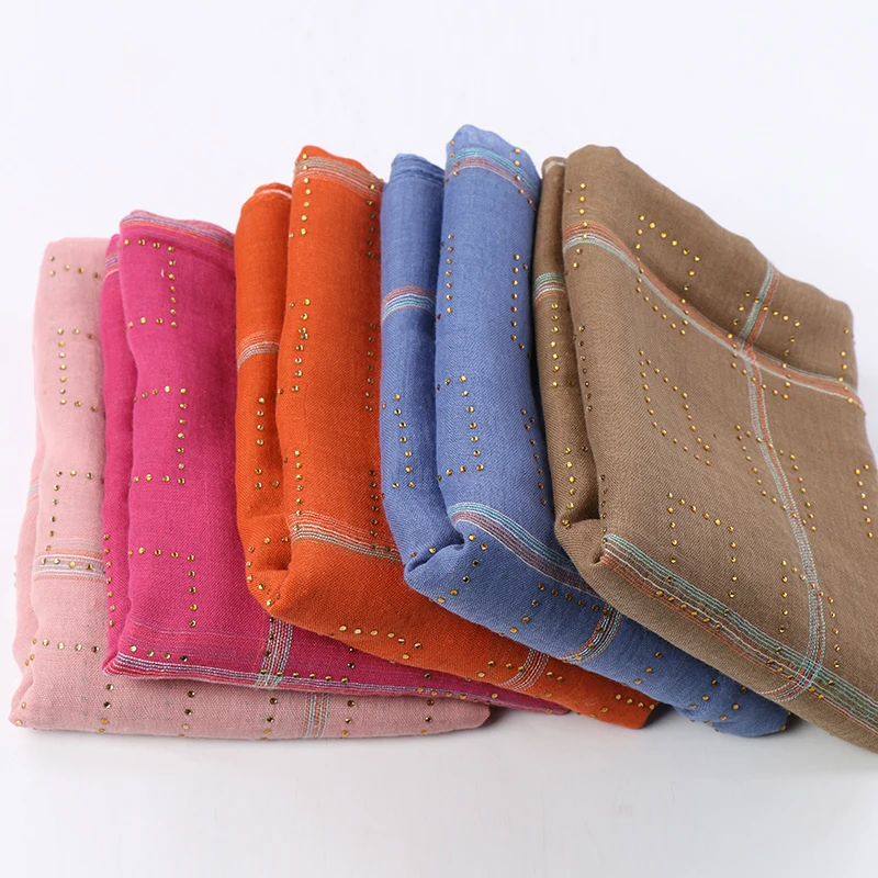 

Блестящий геометрический хиджаб шарф Шиммер хлопковые шали мусульманские шали с бахромой модные повязки шарфы 10 шт./лот