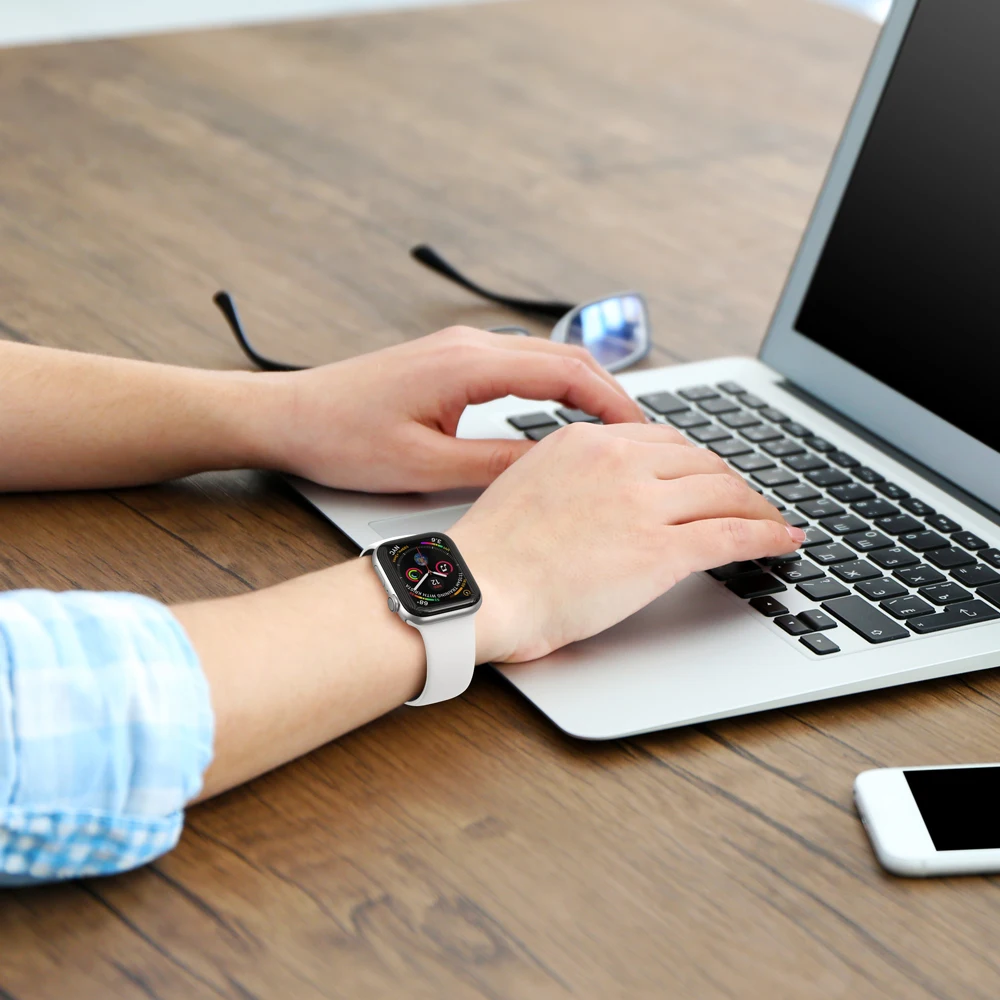 Силиконовый ремешок для apple watch band 44 мм 40 correa наручных часов iwatch 42 38 спортивный
