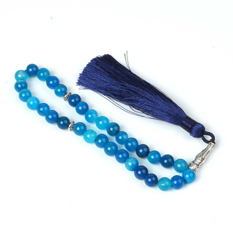 Натуральный Камень Бисер Dragon Vein Агаты Исламская мусульманская молитва Tasbih Аллах