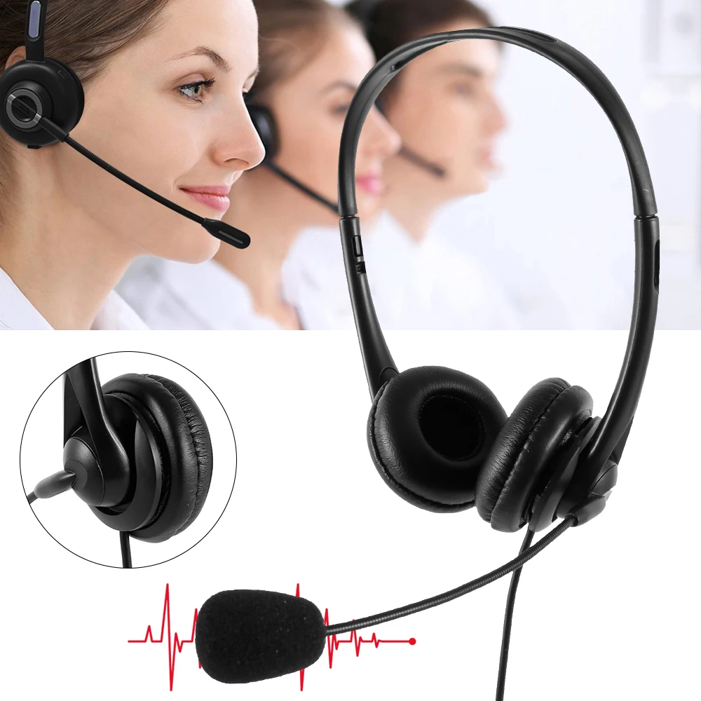 

USB PC Headset with Microphone Headphone Wired Computer Earphone for Call Center/Office/Conference Calls/Online Chat/Skype etc