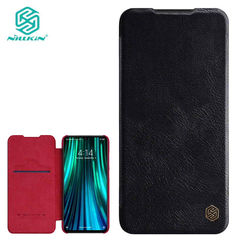 Кожаный чехол Nillkin для Xiaomi Redmi Note 8 Pro Qin серии флип Чехлы Роскошные чехлы телефонов