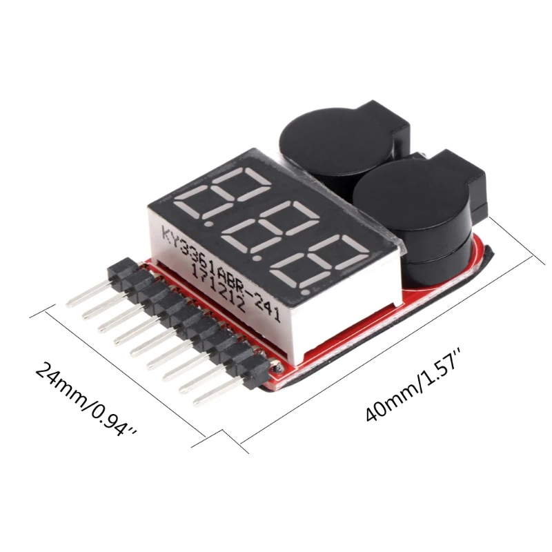 

1-8S Lipo/Li-ion/Fe RC Boat Battery 2 In 1 Tester LED Low Voltage Buzzer Alarm
