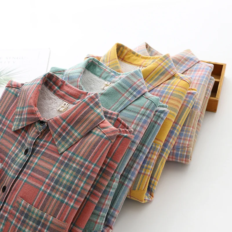 Рубашка женская Вельветовая зимняя осенняя розовая свободная - купить по