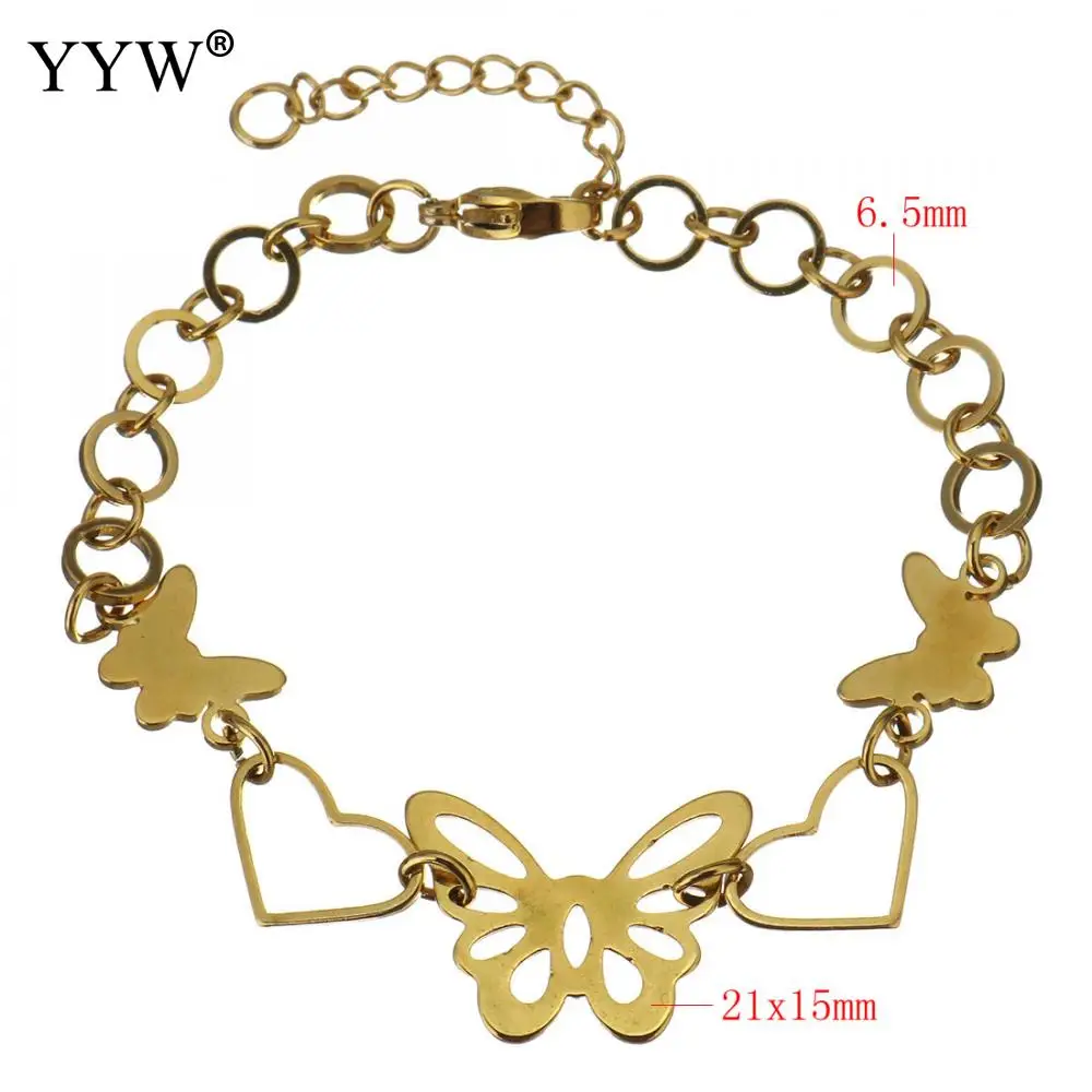 5 прядей золотой женский браслет из нержавеющей стали ювелирные изделия полые