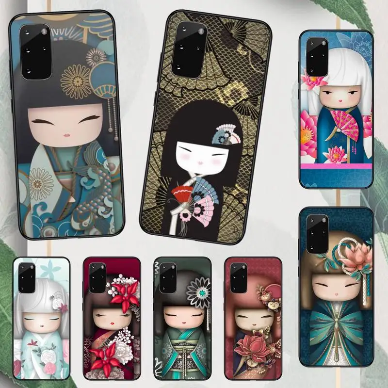 

Cute Japanese Kokeshi doll girl Phone Case For Samsung galaxy A S note 10 12 20 32 40 50 51 52 70 71 72 21 fe s ultra plus