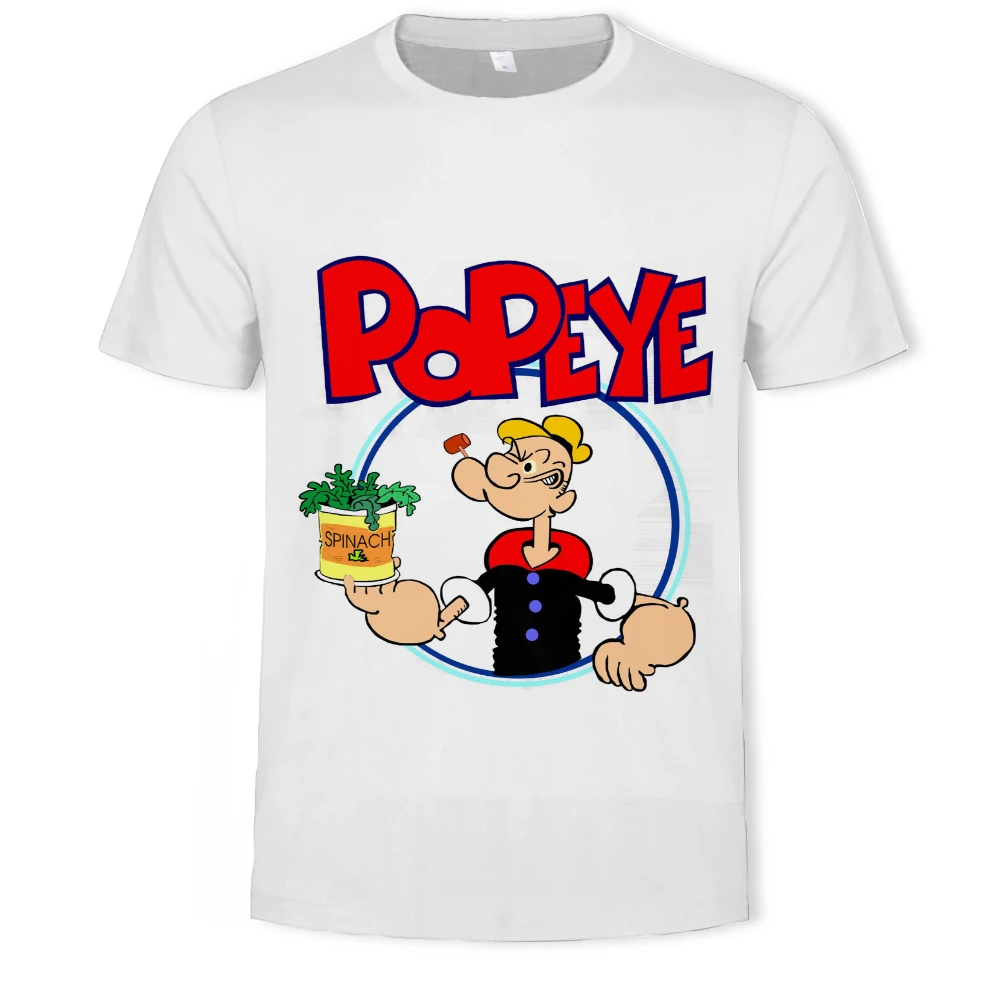 

Cartoon Animation Popeye 3d Printing Trend Men's Short-sleeved T-shirt Soft Material Outdoor Casual Loose Men's T-shirt