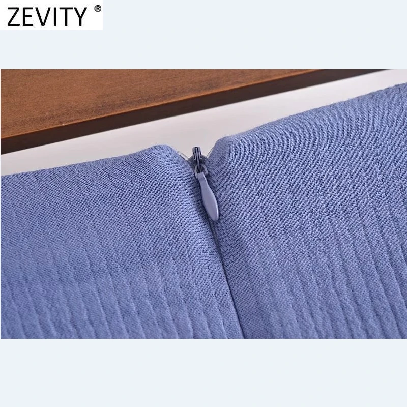

Zevity 2021 Women Fashion Solid Knotted Design Split A Line Skirt Faldas Mujer Femme Back Zipper Slim Summer Midi Vestido QUN763