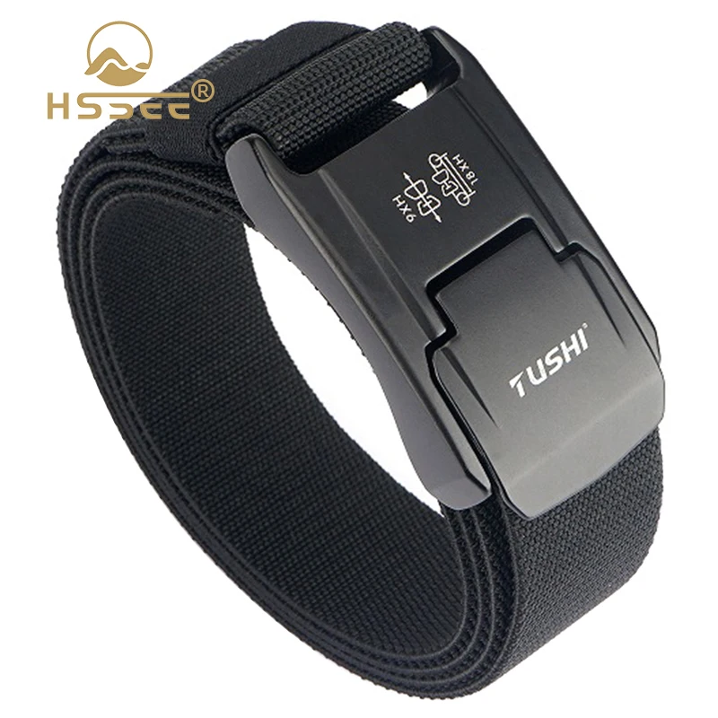 

HSSEE Official Genuine Elastic Belt Male 95cm to 125cm Tough Nylon Military Tactical Stretch Belt Unisex Military Accessories