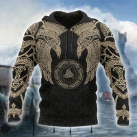 vikings symbol tattoo viking warriors newfashion trucksuit 3dprint casual unisex zippersweatshirtshoodiesjacket wjr 14