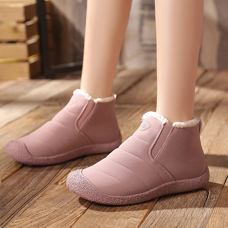 Водонепроницаемые зимние ботинки женская уличная зимняя обувь с меховой