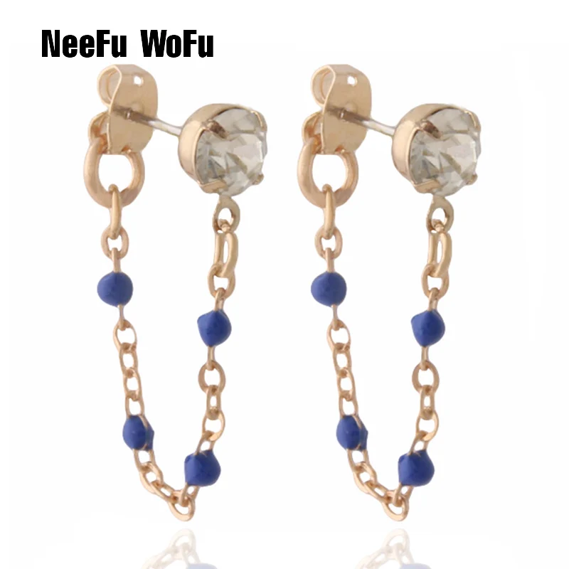 Изысканные модные серьги NeeFu WoFu ювелирные изделия медные кольца очаровательные