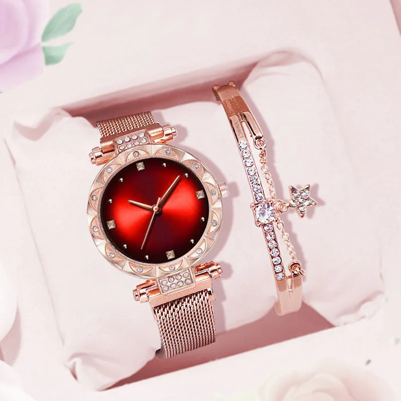 

Luxury Women watch bracelet set casual fashion Starry sky dress watches Ladies quartz Wristwatches Gift clock Reloj Mujer