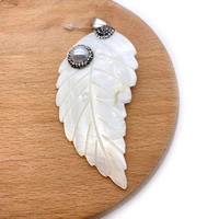 1pc fashion natural white shell pendants with freshwater pearl beads and rhinestone section diy for making necklace 41x85mm size