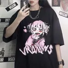 Новый Ahegao Harajuku Графический Футболка женские мой герой Академии аниме семпай футболка аниме химико Тога футболка графичный Топ Т-образное