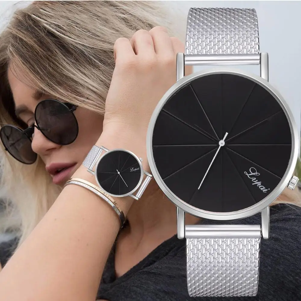 Женские часы Montre Woman кварцевые Laides из нержавеющей стали наручные с браслетом
